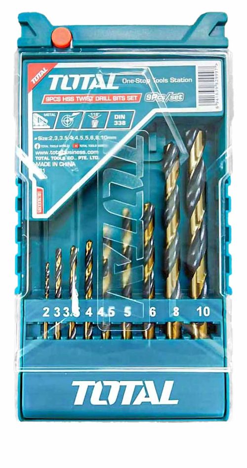 TACSD0095 9 Pcs HSS Twist Drill Bits Set