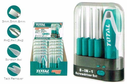 THT250906 9 Pcs Interchangeable Screwdriver Set