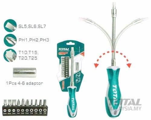 THT250FL1206 12 Pcs Flexible Shaft Screwdriver Set